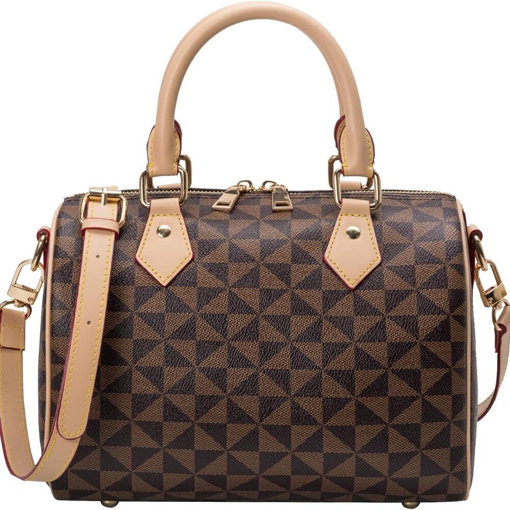 Women’s PU Leather Top Handle Bag Crossbody Satchel Large Purse